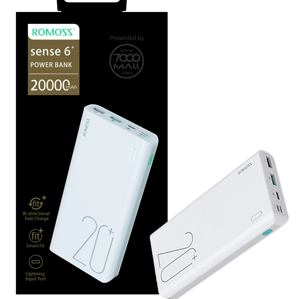 پاوربانک روموس ROMOSS SENSE6+ 20000mAh سفید